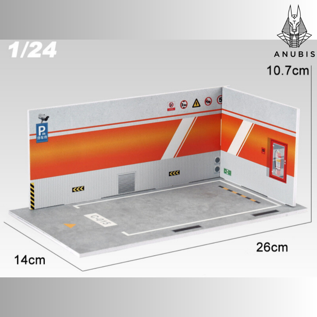 BÃI ĐỂ XE, GARAGE ĐỂ XE Ô TÔ MÔ HÌNH LẮP GHÉP DIORAMA 1/24 BẰNG NHỰA PVC BỀN ĐẸP GIÁ RẺ DÙNG ĐỂ TRƯNG BÀY Ô TÔ