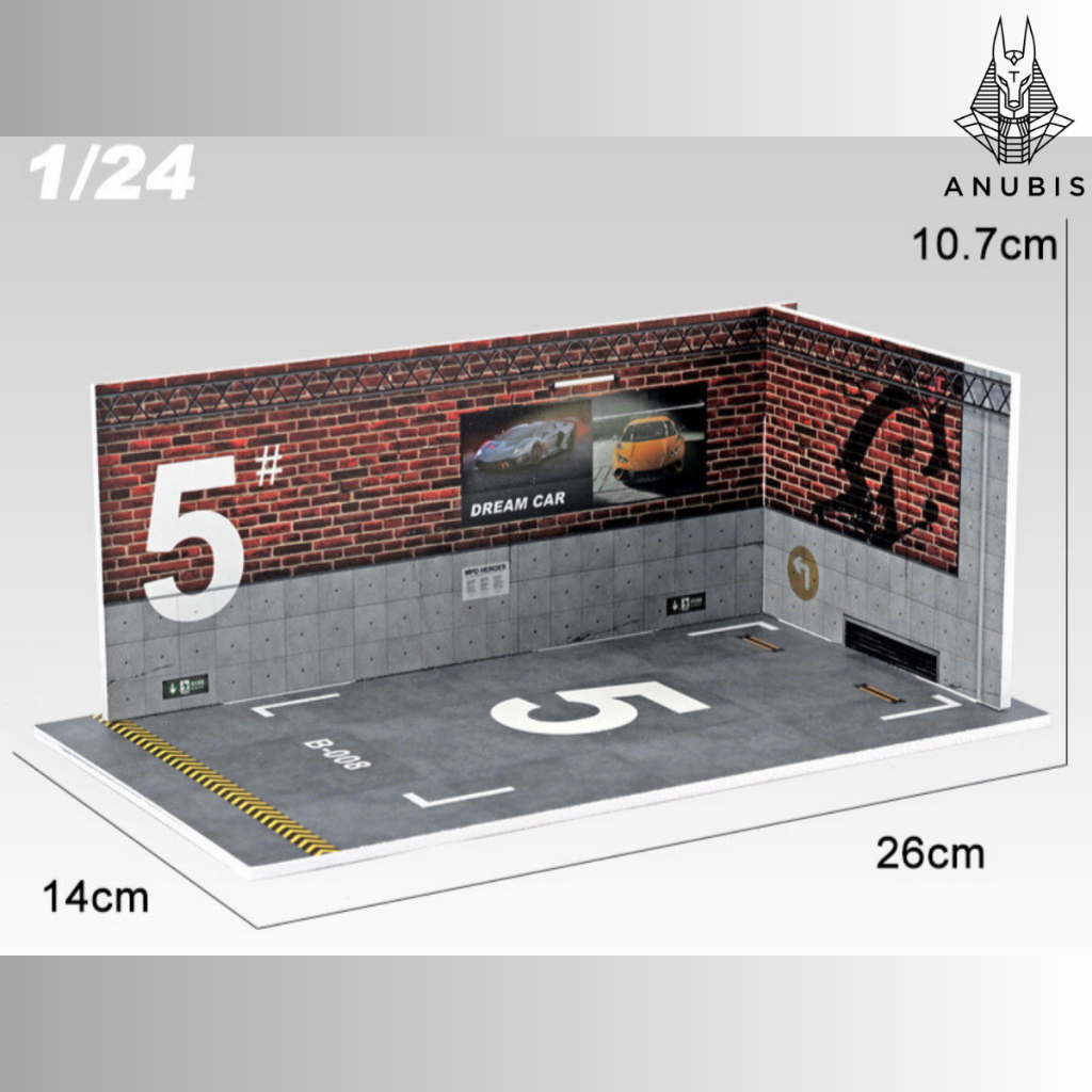 BÃI ĐỂ XE, GARAGE ĐỂ XE Ô TÔ MÔ HÌNH LẮP GHÉP DIORAMA 1/24 BẰNG NHỰA PVC BỀN ĐẸP GIÁ RẺ DÙNG ĐỂ TRƯNG BÀY Ô TÔ