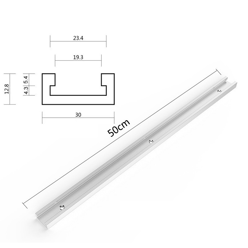 Thanh ray trượt bàn cưa 50-80-100-122cm bản rộng 3cm chất liệu nhôm đúc, chắc chắn