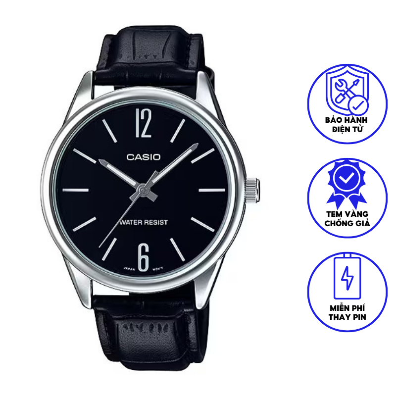 Đồng hồ nam dây da chính hãng Casio MTP-V005L-1BUDF