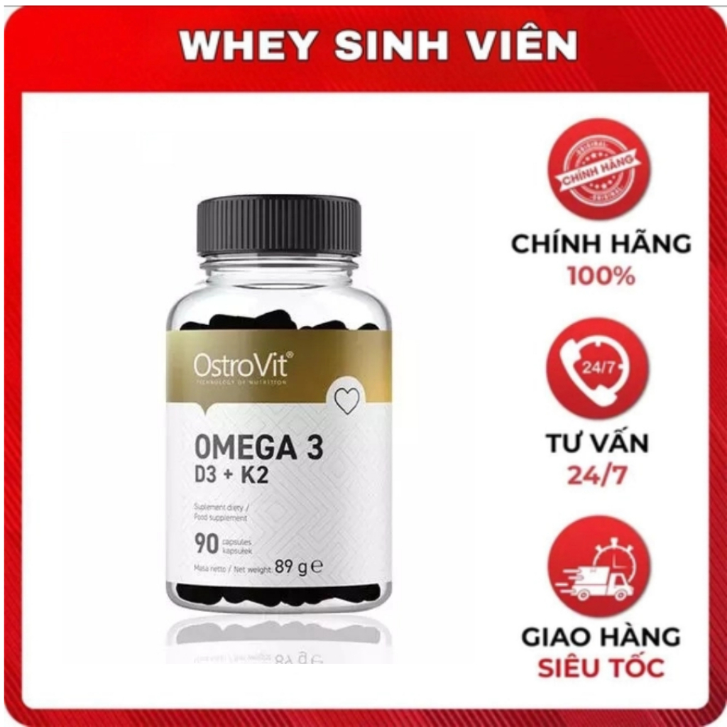 [Rẻ vô địch] Viên Dầu Cá Ostrovit Omega 3 D3 + K2 - Omega3 D3 K2  - Mọi Dưỡng Chất Cho 1 Cơ Thể Khỏe Mạnh