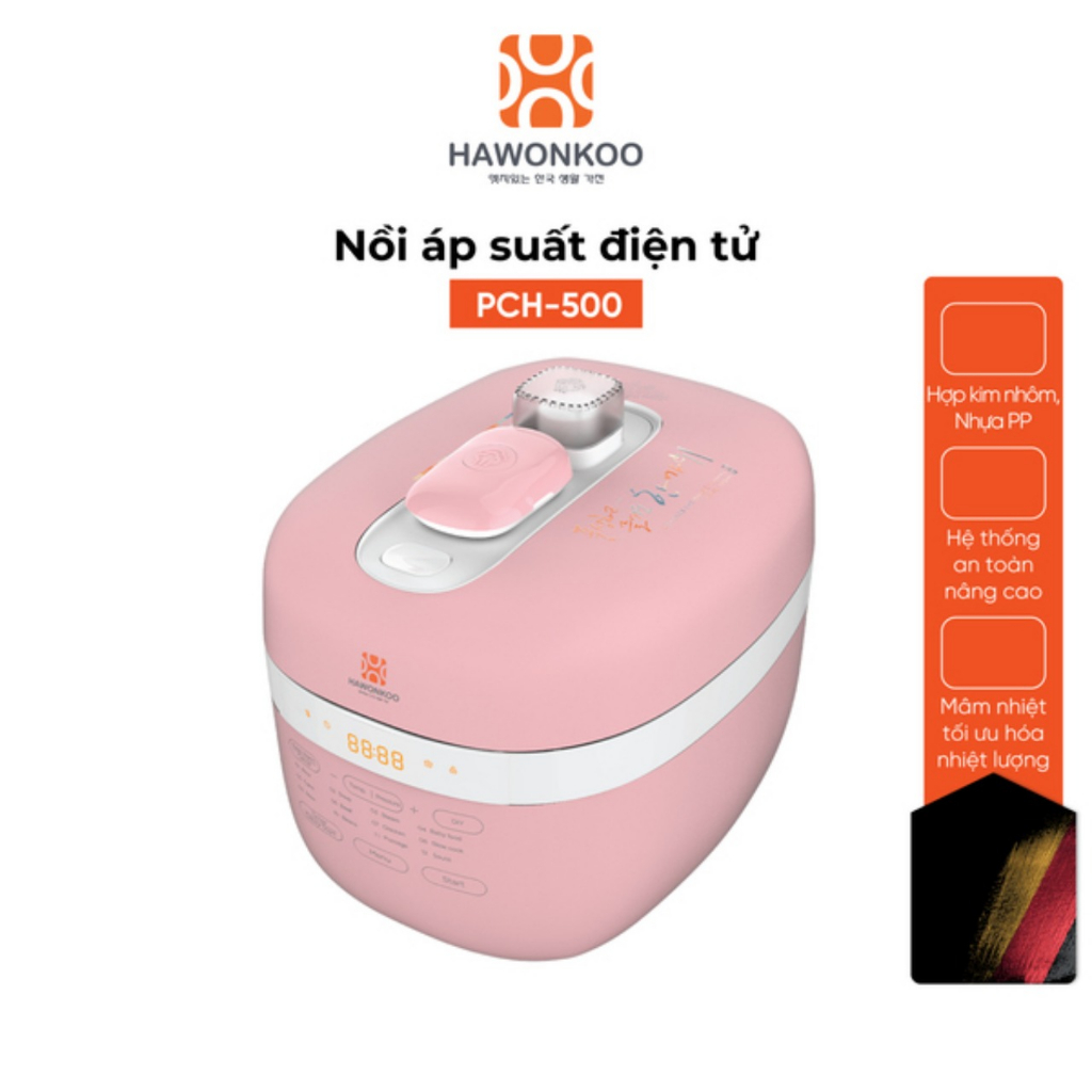 Nồi Áp Suất Hawonkoo PCH-500, Dung Tích 5L, Công Suất 1000W, Bảo Hành Chính Hãng 12 Tháng