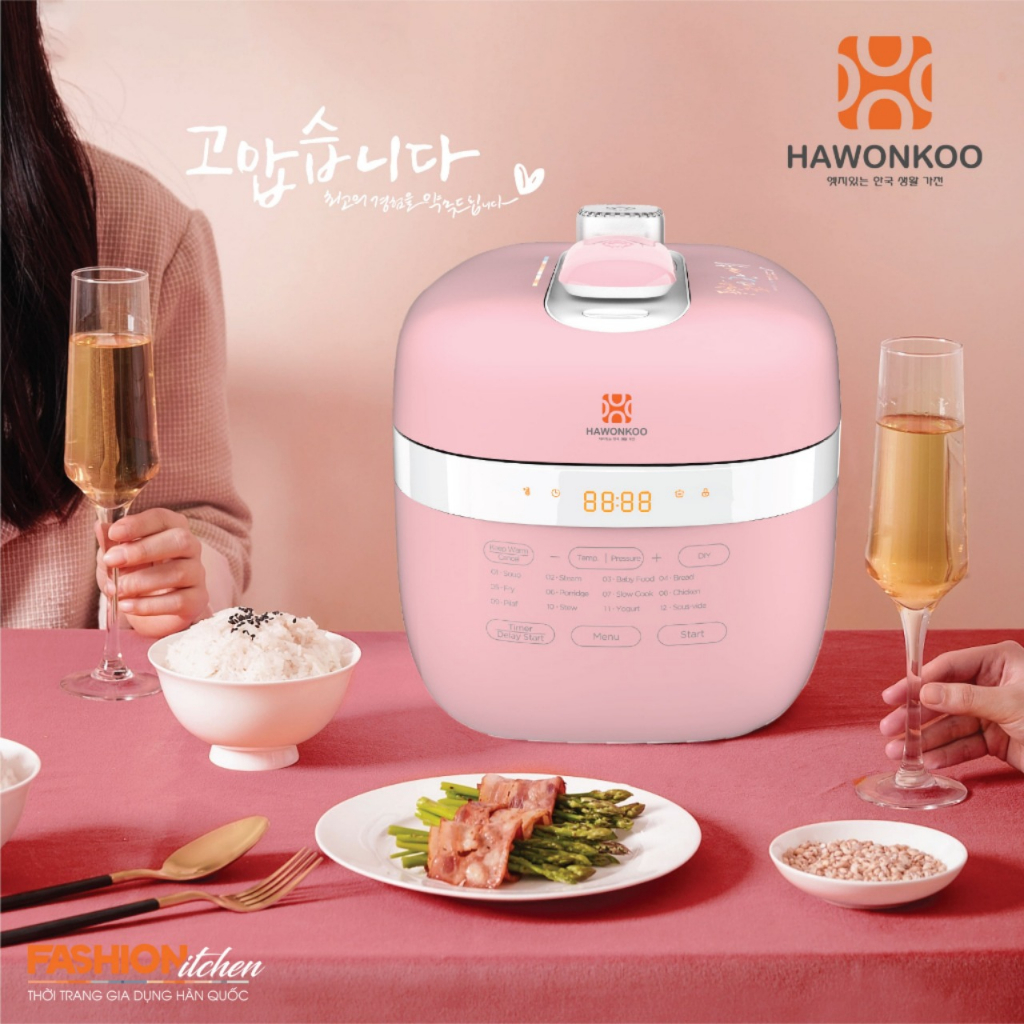 Nồi Áp Suất Hawonkoo PCH-500, Dung Tích 5L, Công Suất 1000W, Bảo Hành Chính Hãng 12 Tháng