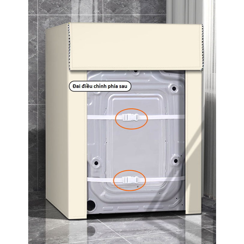 Bọc trùm máy giặt cửa ngang chống nước che mát máy ngăn bụi bẩn