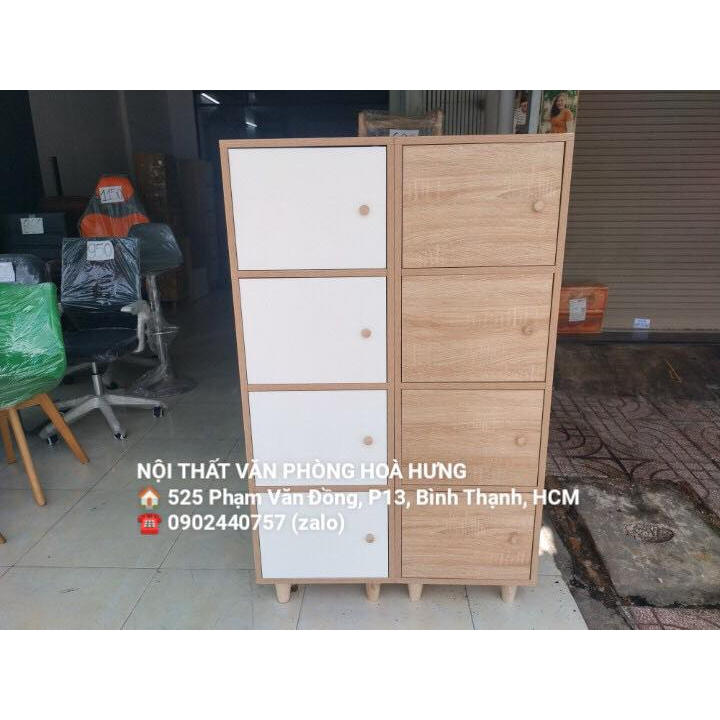Tủ locker 4 cánh full sồi, free ship hcm