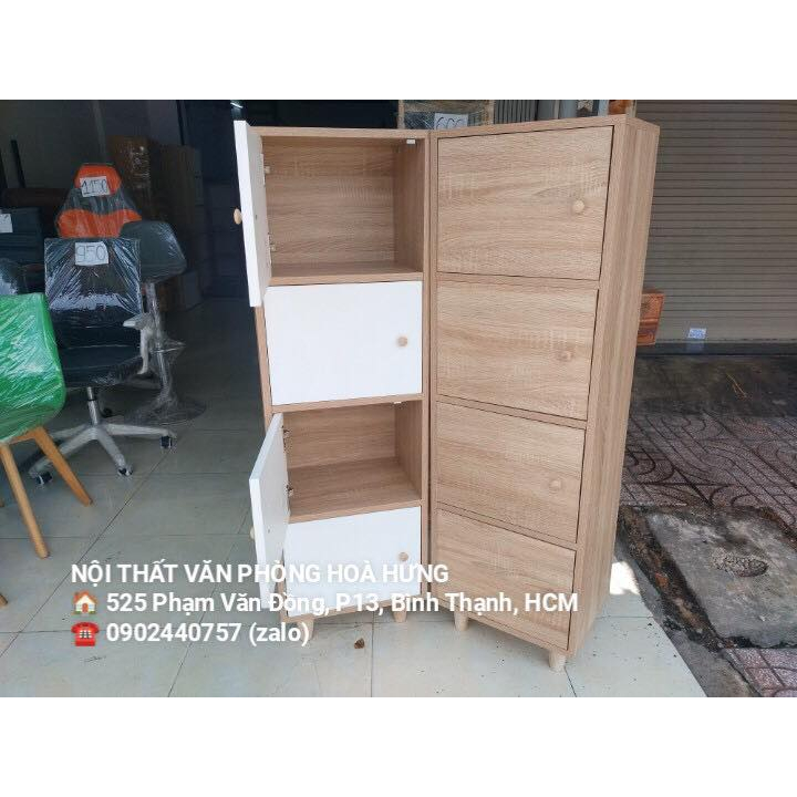 Tủ locker 4 cánh full sồi, free ship hcm