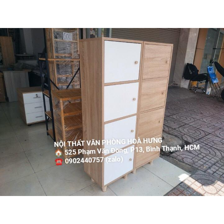 Tủ locker 4 cánh full sồi, free ship hcm