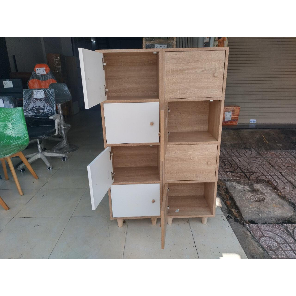 Tủ locker 4 cánh full sồi, free ship hcm