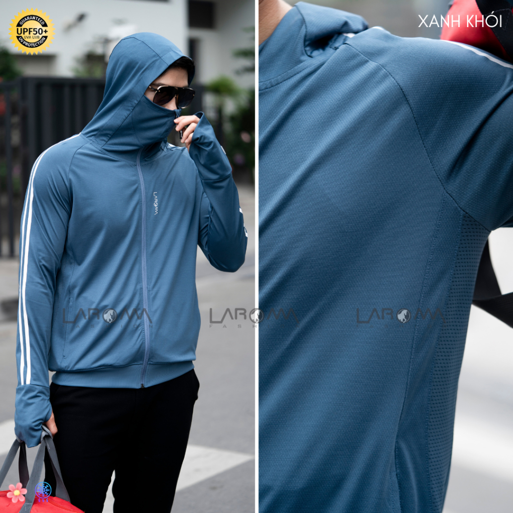 LAROMA Áo chống nắng nam 1 lớp UPF50+ | Làm mát | Vải thơm | Kháng khuẩn