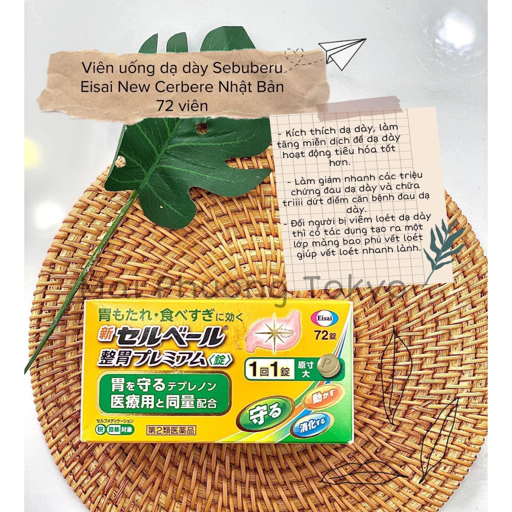 Viên uống dạ dày Sebuberu Eisai New Cerbere Nhật Bản 72 viên
