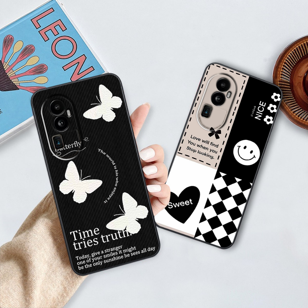 Ốp Oppo Reno 10 / 10 Pro / 10 Pro Plus 5G Họa Tiết Đen Trắng