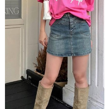 Chân váy denim dáng ngắn thời trang