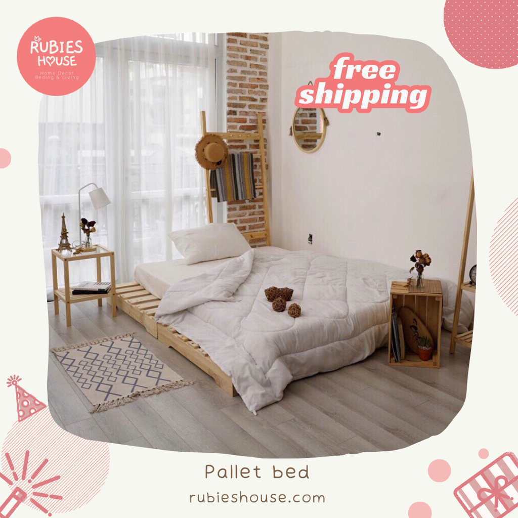 Giường Ngủ Pallet Gỗ Thông nhập khẩu mới 100% - Dream Bed, giường pallet HCM