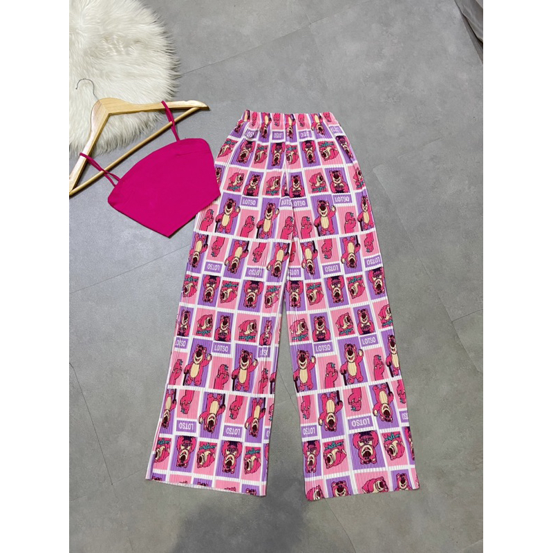 Quần dập ly hoạt hình thun thái ( hình thật shop chụp ) - CarotShop