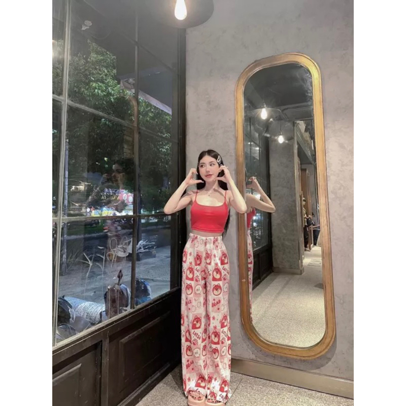 Quần dập ly hoạt hình thun thái ( hình thật shop chụp ) - CarotShop