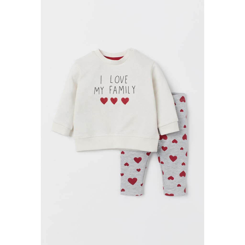 Set nỉ da cá bé gái gồm áo + leggings, Hờ mờ UK US săn SALE