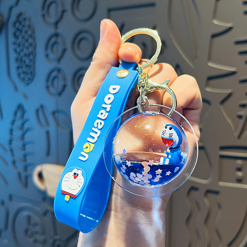 Móc khoá mèo doraemon pha lê cute dễ thương treo chìa khoá,móc khoá chuyển động độc đáo vịt pokemon Bolita