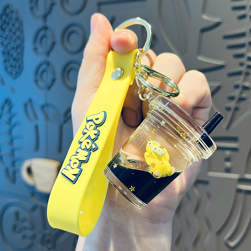 Móc khoá mèo doraemon pha lê cute dễ thương treo chìa khoá,móc khoá chuyển động độc đáo vịt pokemon Bolita