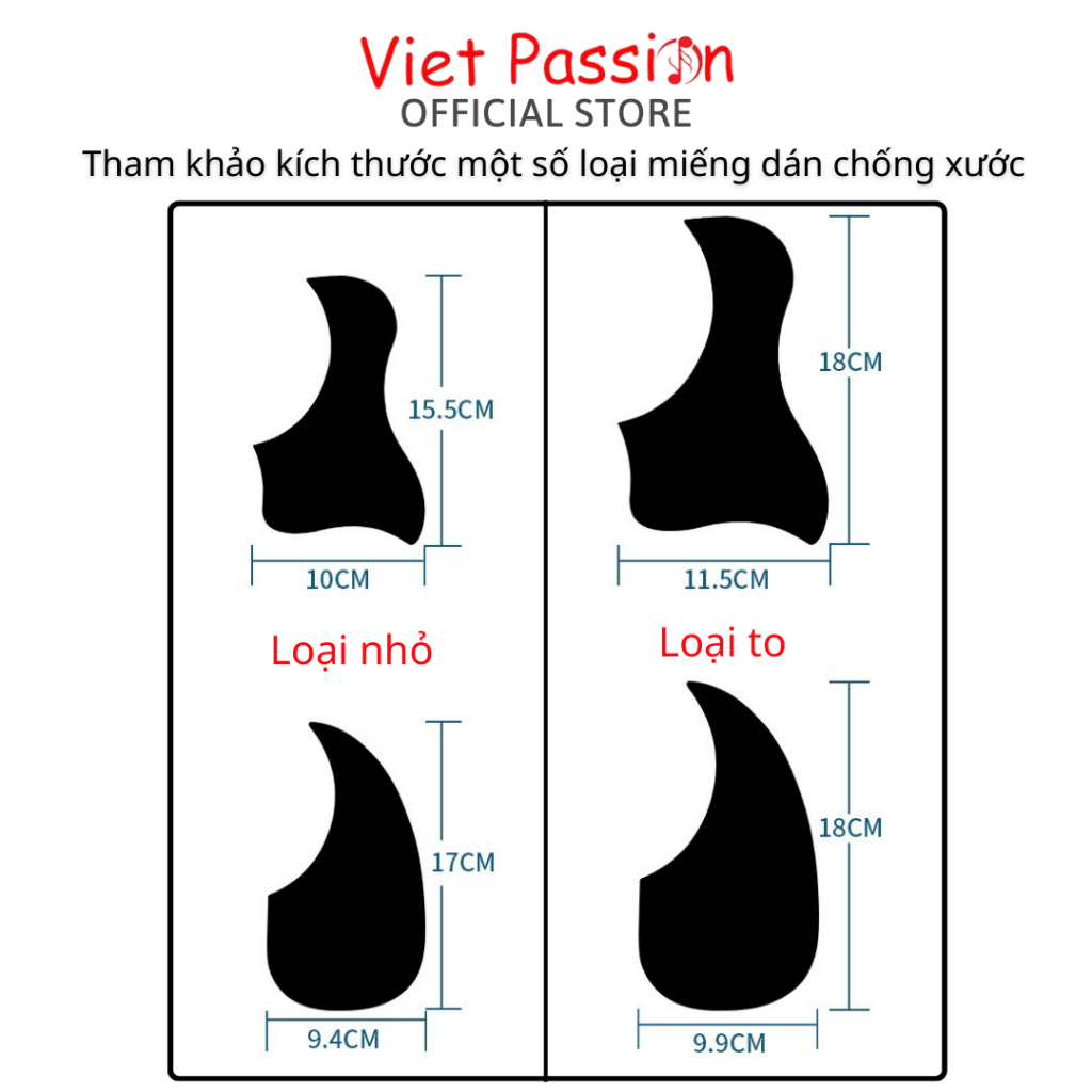 Miếng dán chống trầy xước cho đàn guitar acoustic, classic vietpassion