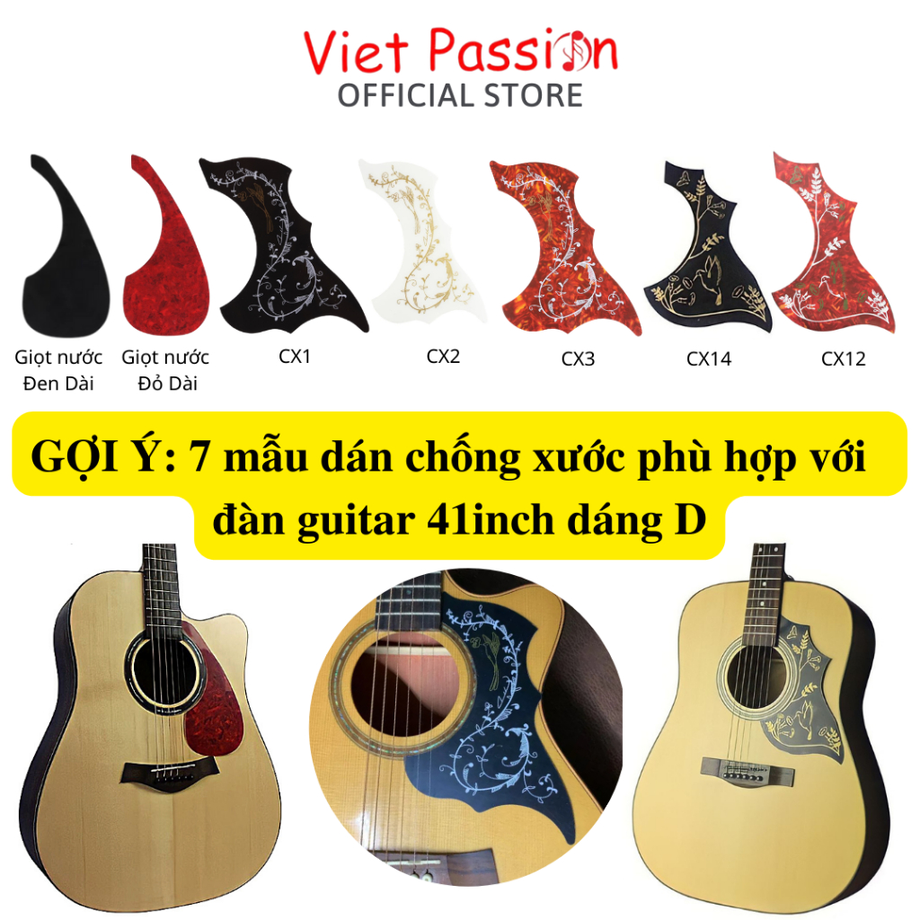 Miếng dán chống trầy xước cho đàn guitar acoustic, classic vietpassion