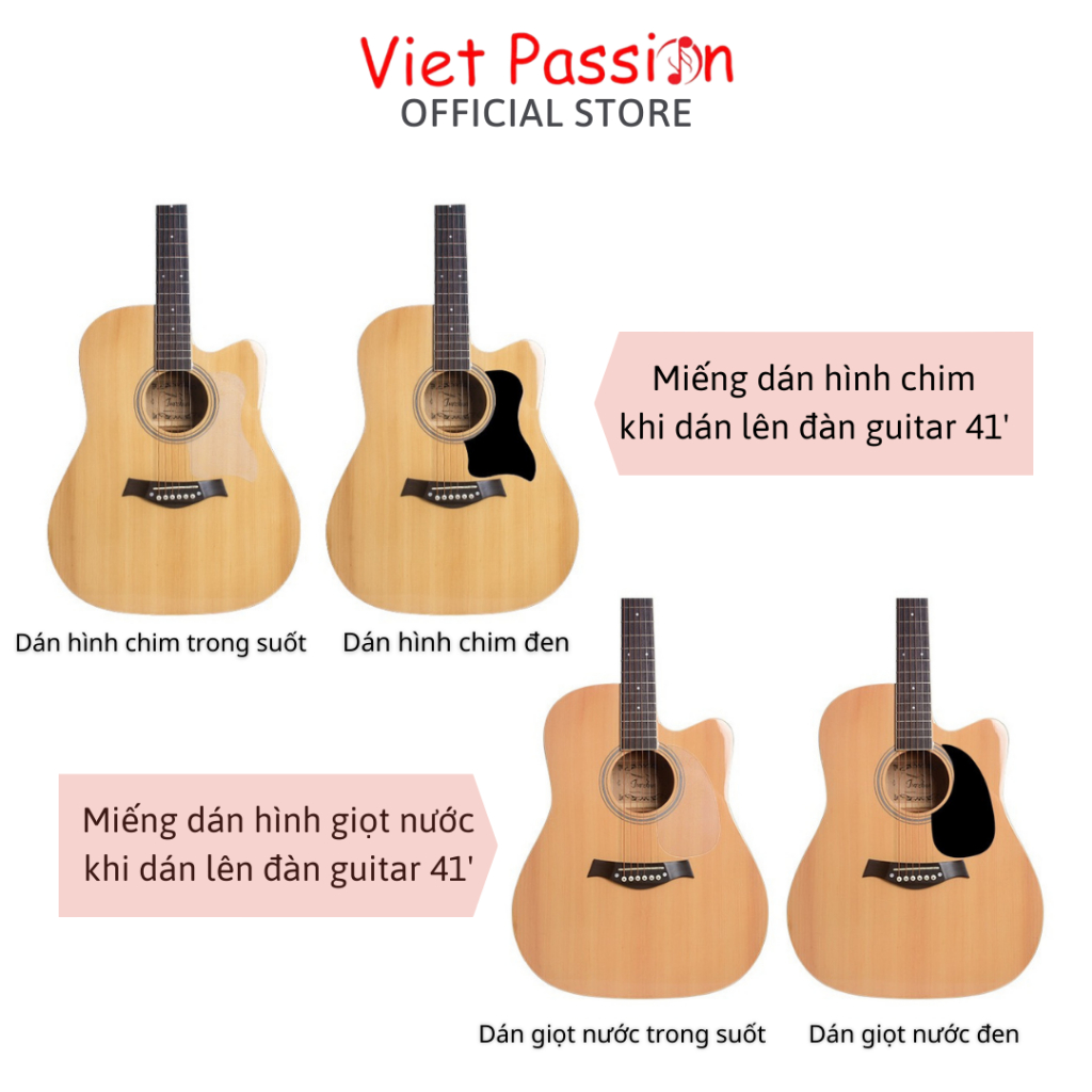Miếng dán chống trầy xước cho đàn guitar acoustic, classic vietpassion
