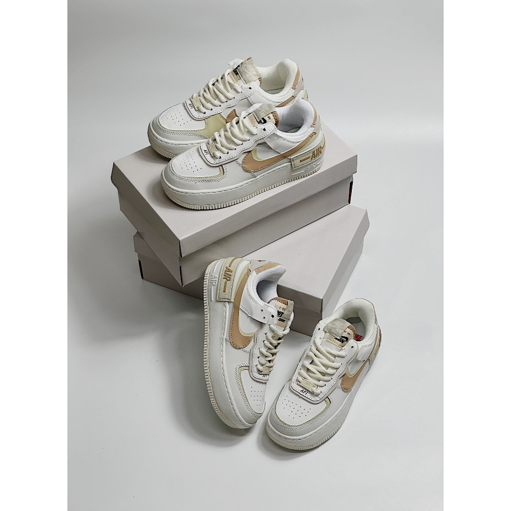 GIÀY THỂ THAO AF1 SHADOW  NÂU NUDE MẪU MỚI NHẤT 2023_GIÀY SNAKER AF1 TRẮNG VẠCH NÂU SIÊU XINH