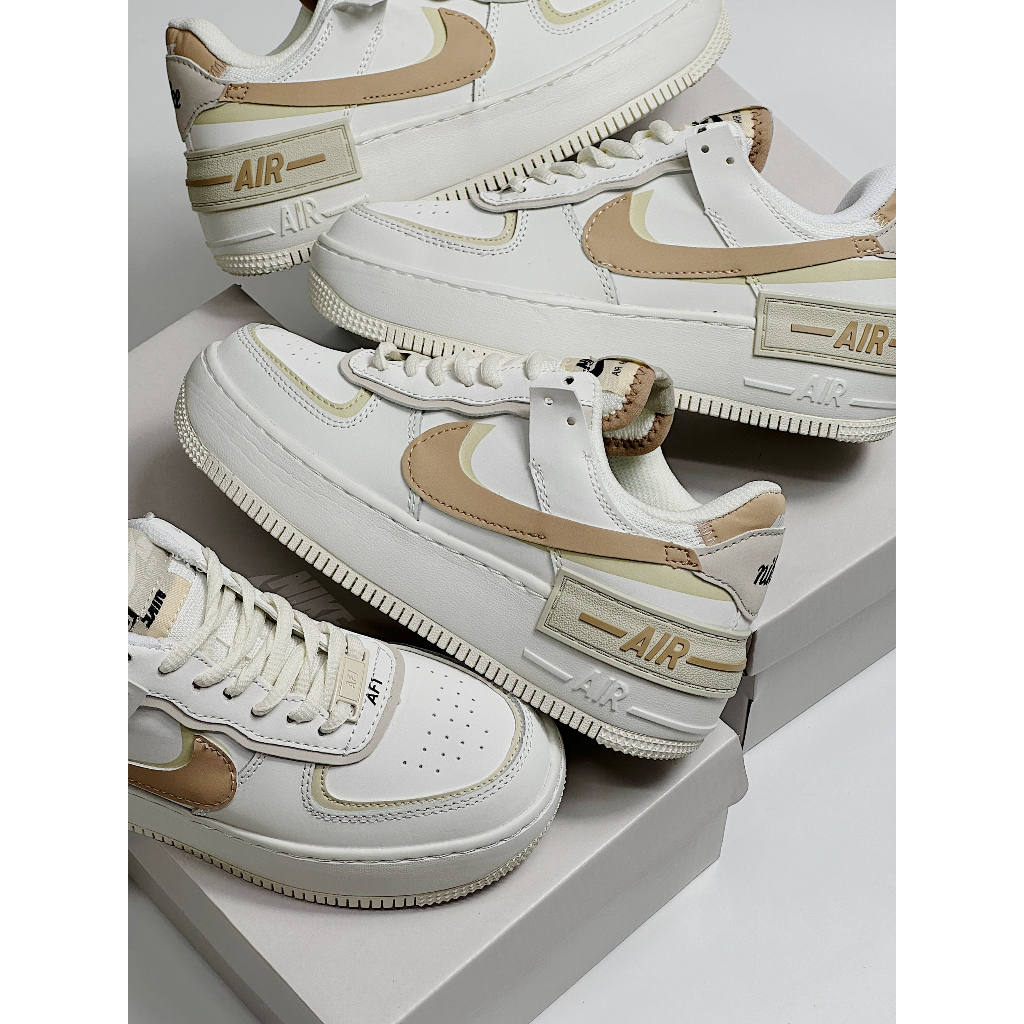 GIÀY THỂ THAO AF1 SHADOW  NÂU NUDE MẪU MỚI NHẤT 2023_GIÀY SNAKER AF1 TRẮNG VẠCH NÂU SIÊU XINH
