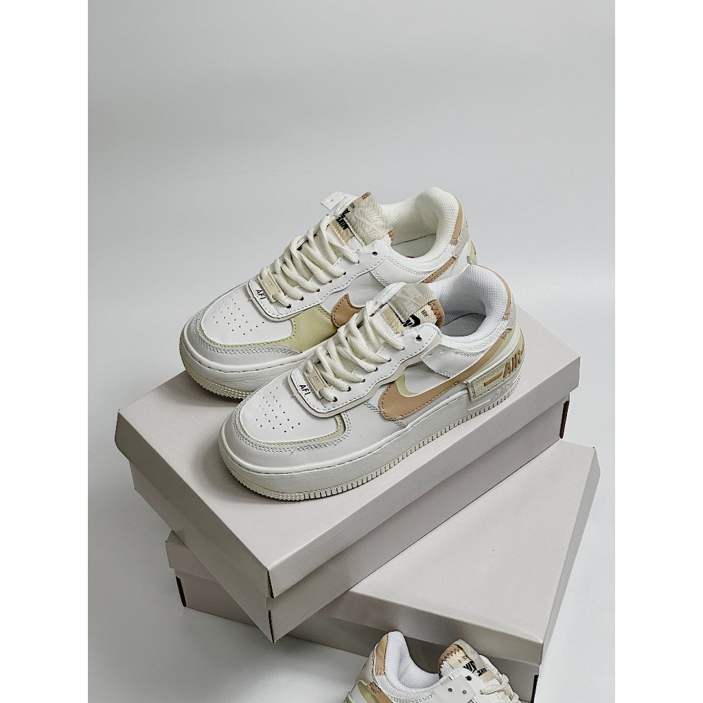 GIÀY THỂ THAO AF1 SHADOW  NÂU NUDE MẪU MỚI NHẤT 2023_GIÀY SNAKER AF1 TRẮNG VẠCH NÂU SIÊU XINH