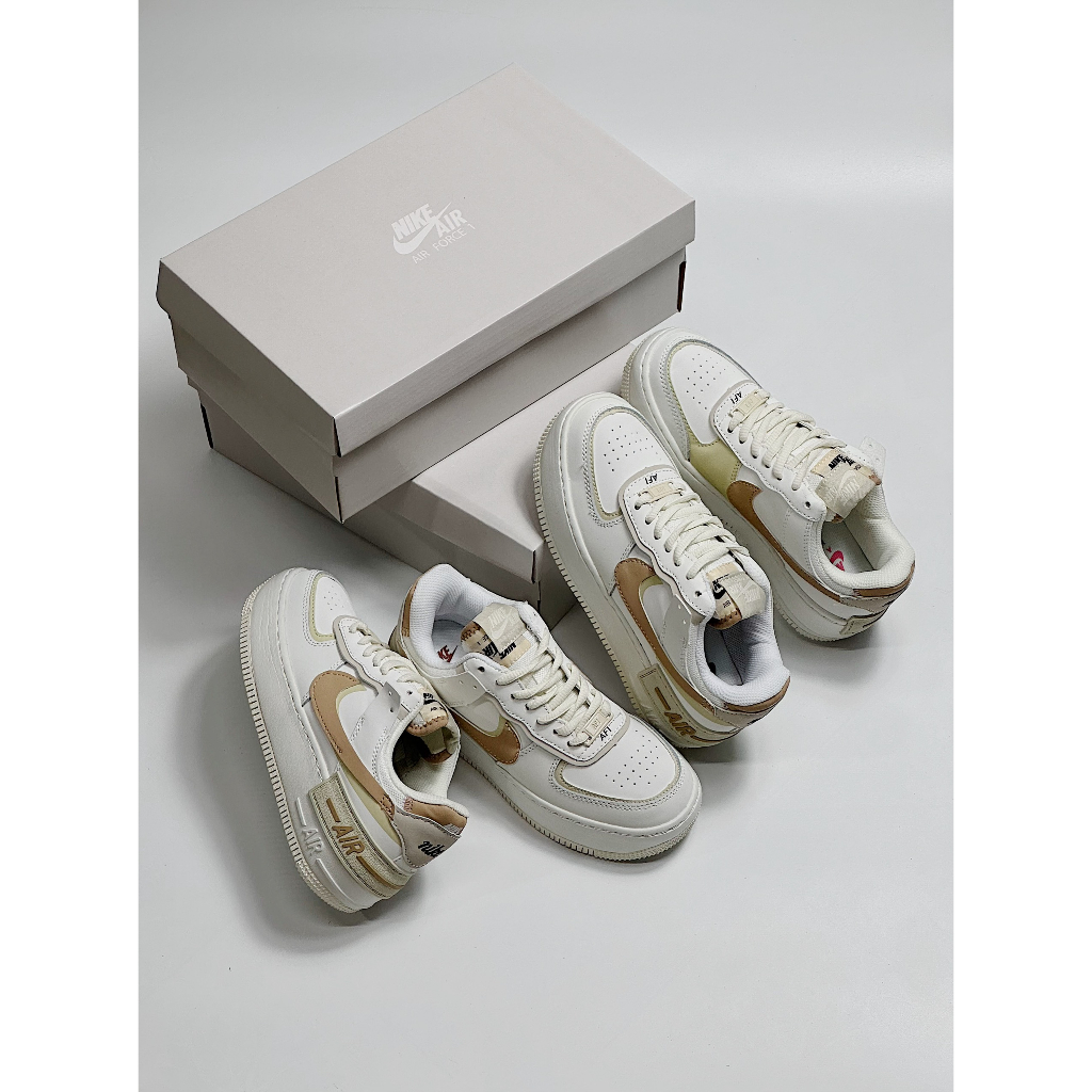 GIÀY THỂ THAO AF1 SHADOW  NÂU NUDE MẪU MỚI NHẤT 2023_GIÀY SNAKER AF1 TRẮNG VẠCH NÂU SIÊU XINH
