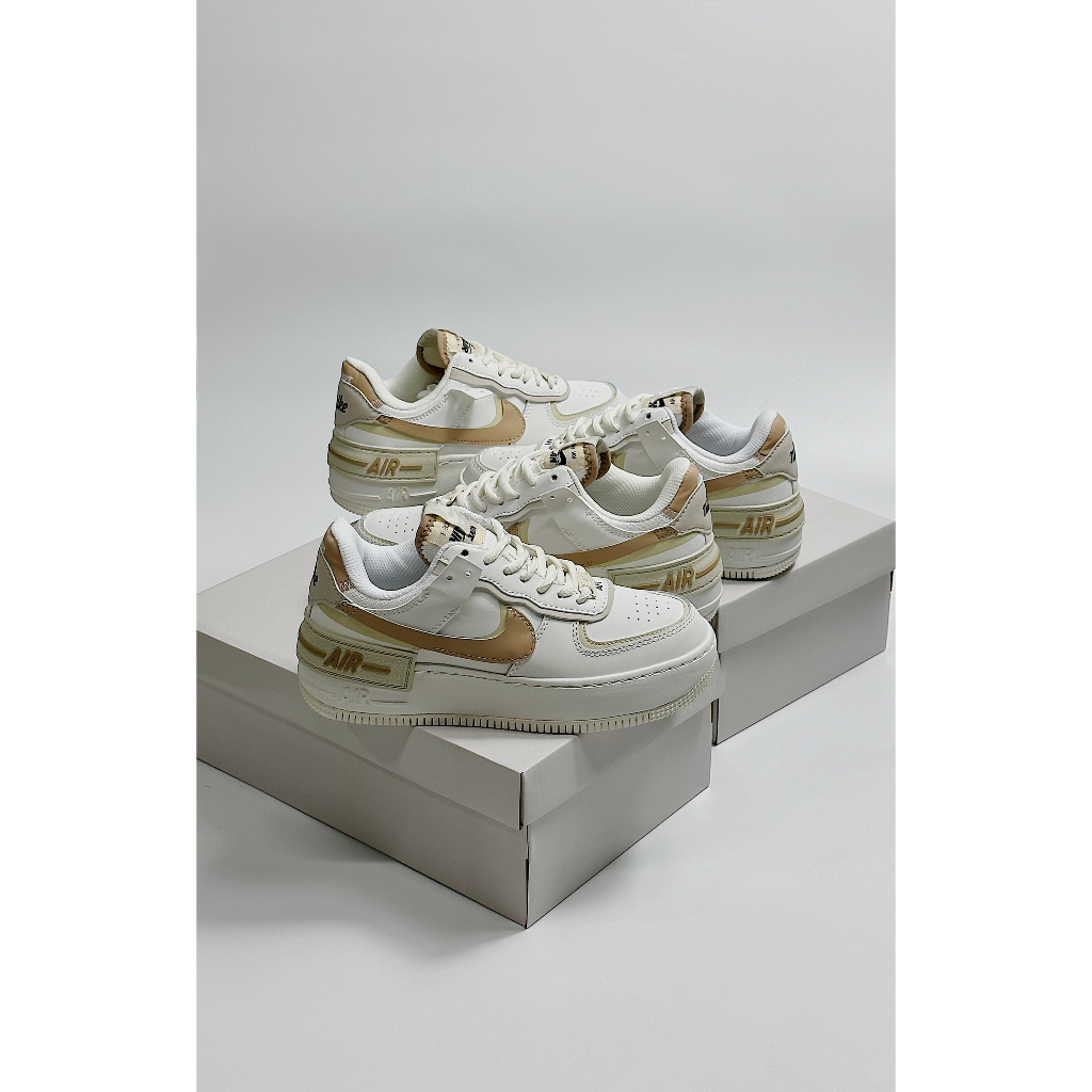 GIÀY THỂ THAO AF1 SHADOW  NÂU NUDE MẪU MỚI NHẤT 2023_GIÀY SNAKER AF1 TRẮNG VẠCH NÂU SIÊU XINH