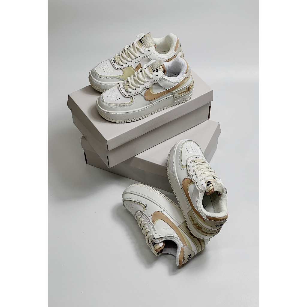 GIÀY THỂ THAO AF1 SHADOW  NÂU NUDE MẪU MỚI NHẤT 2023_GIÀY SNAKER AF1 TRẮNG VẠCH NÂU SIÊU XINH