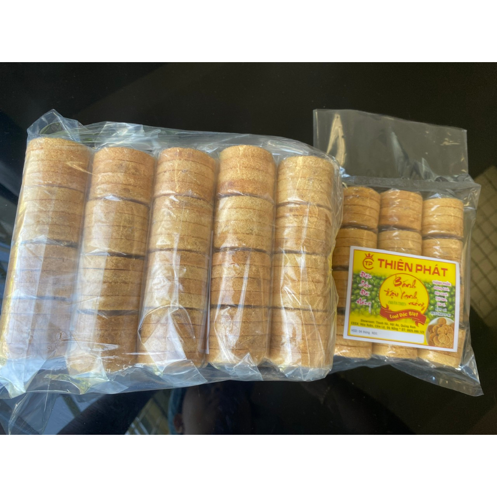 Combo 5 gói lớn bánh đậu xanh nướng nhân thịt Hội An hiệu Thiên Phát 300gam/gói
