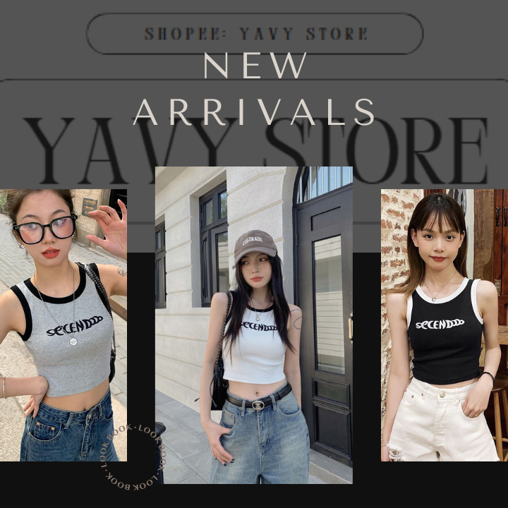Áo croptop Ba lỗ nữ ôm thun bozip YaVy siêu tôn dáng, Ba lỗ viền màu thêu chữ cá tính trẻ trung AO016