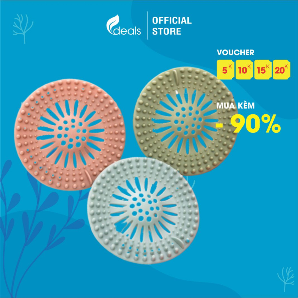 Nắp Đậy Lỗ Thoát Nước Silicone ECODEALS Cho Lỗ sàn, Bồn Rửa Bát, Bồn Tắm