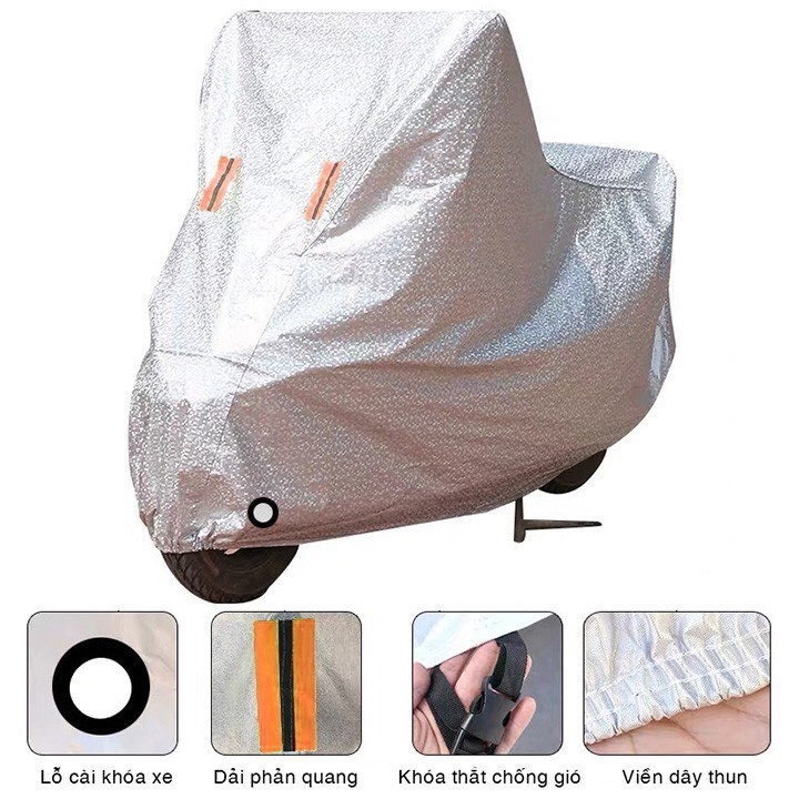 Tấm bạt phủ xe máy tráng nhôm 2 lớp cao cấp