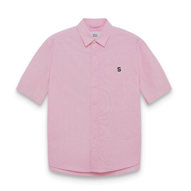Áo sơ mi ngắn tay Silence Standard Eco Oxford logo S/basic