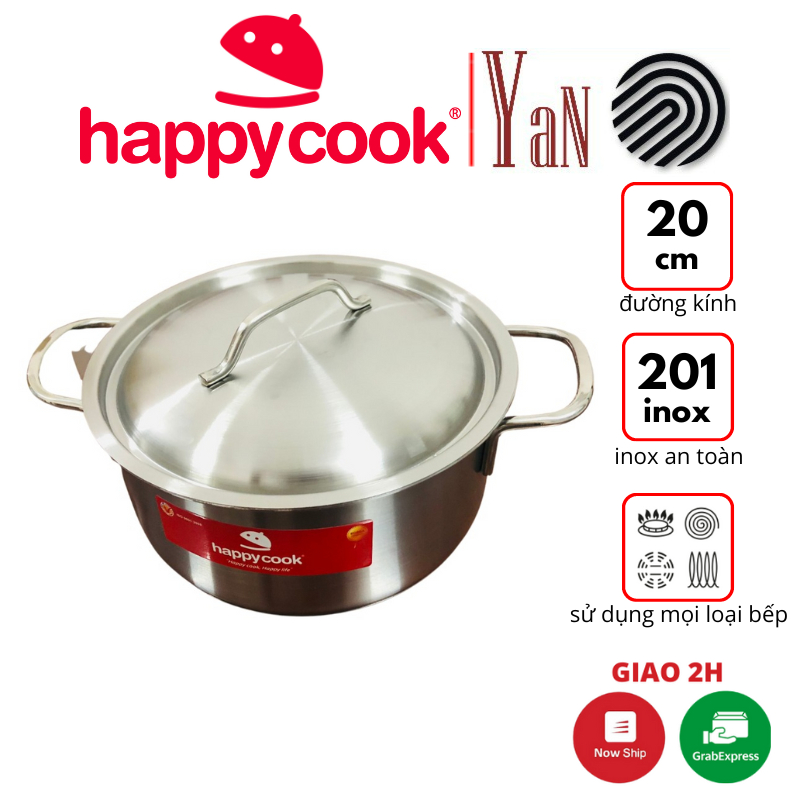 Nồi inox đáy từ 20cm Happycook N20-IH - Hàng chính hãng