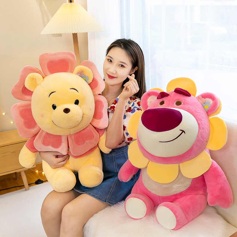 Gấu Dâu Lotso Dâu Mặt Hoa Hướng Dương Dễ Thương