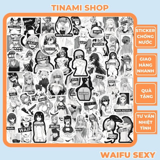 Bộ 50 Sticker Waifu Sexy nhân vật Anime hình dán chống nước dùng trang trí sưu tầm quà tặng Tinami