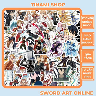 50 Sticker Sword Art Online Kirito Asuna hình dán anime manga chống nước trang trí laptop sổ tay quà tặng sưu tầm