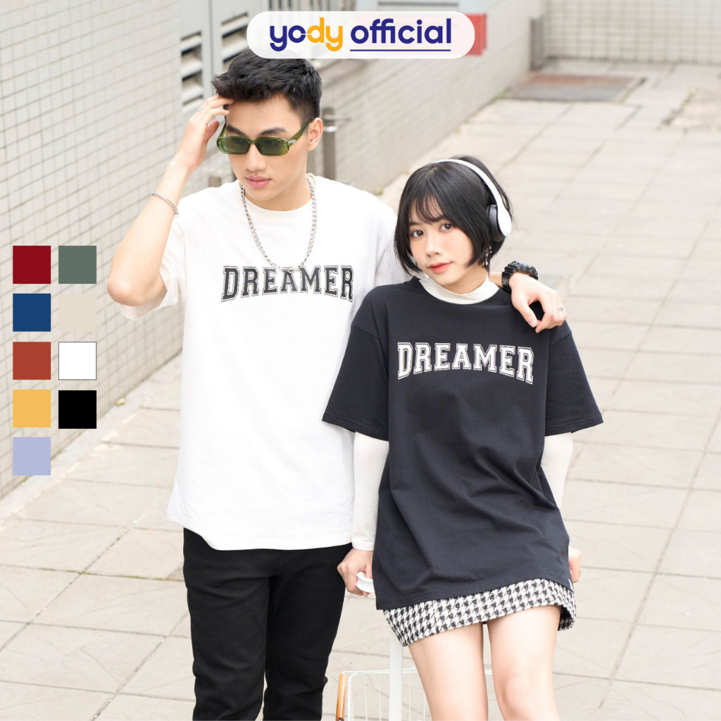 Áo thun Unisex YODY in chữ Dreamer vải cotton cao cấp 3 - TSU6002