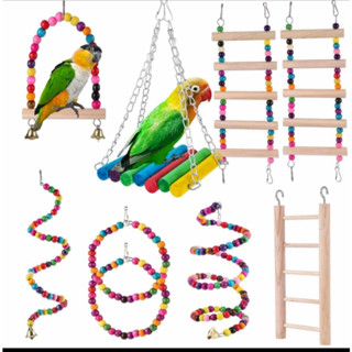 1 món đồ chơi treo lồng đủ loại cho chim vẹt, sóc, chuột và thú cưng khác