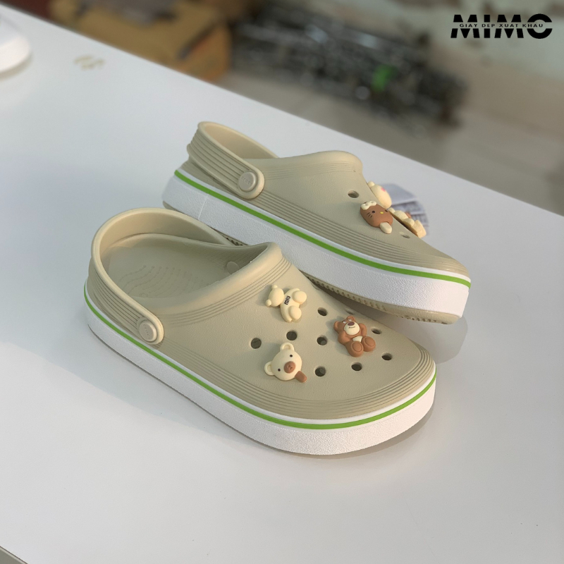 Tặng kèm jibit, Dép sục Band Clean màu kem êm nhẹ, đế ma sát chống trơn trượt cho nam nữ