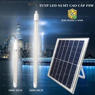 Đèn Tuýp T8 Năng Lượng Mặt Trời FSW 100W,200W Đèn Led Sân Vườn Ngoài Trời, Ban Công