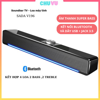 Loa Máy Tính Bluetooth SADA V-196 - Soundbar Cao Cấp Cho Vi Tính, Tivi, Laptop, PC - Phiên Bản Mới
