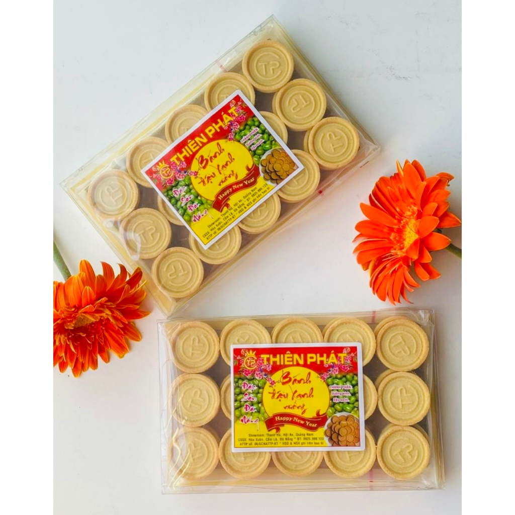 Combo 5 hộp bánh đậu xanh nướng nguyên chất 100% hiệu Thiên Phát 240gam/hộp