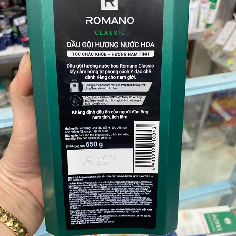 Dầu Gội Romano Deluxe Classic 650g