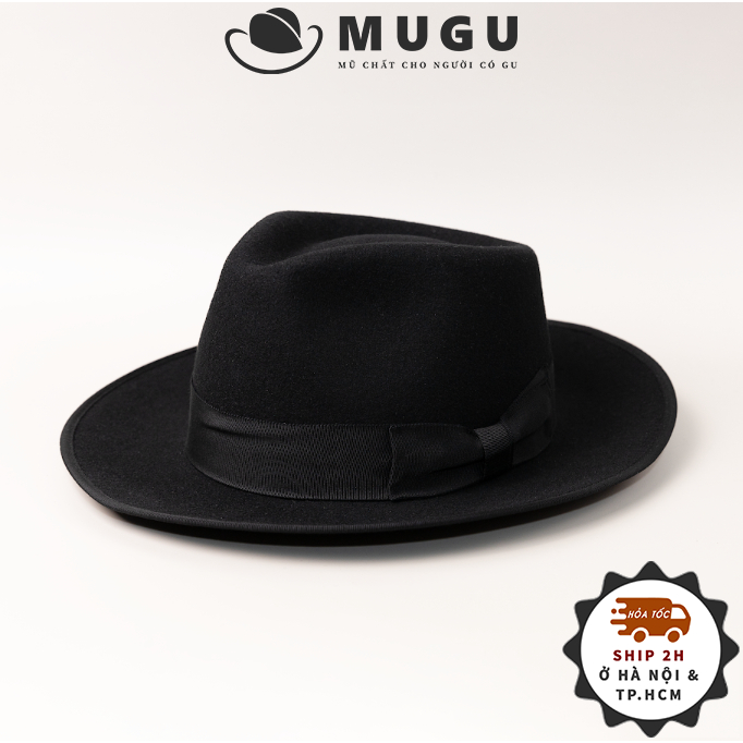 Mũ Phớt Nam Nữ LC12 Cao Cấp Lông Cừu Úc 100% Vành Ngắn Hàng Hiệu MUGU - Nón Phớt Cao Cấp [TẶNG KÈM HỘP CAO CẤP]