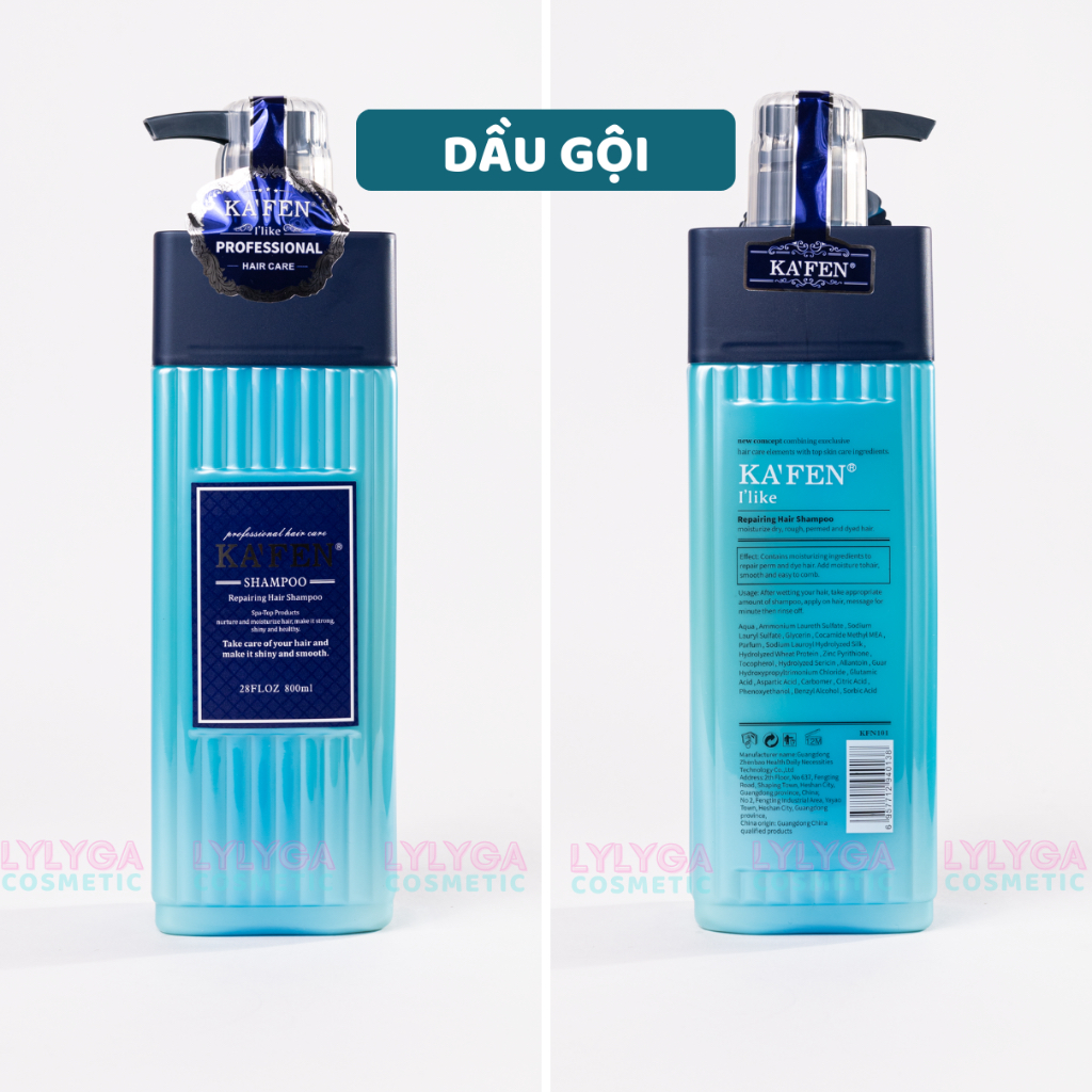 Dầu gội dầu xả chăm sóc tóc chuyên nghiệp KAFEN 800ml Ka'Fen vuông hoàn hình phục hồi chăm sóc tóc cho Salon GX21