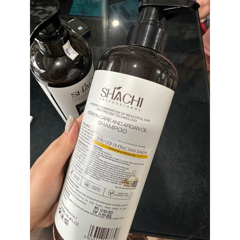 Dầu gội dưỡng sinh Shachi Keratin & Aragan Oil phục hồi và nuôi dưỡng tóc hư tổn